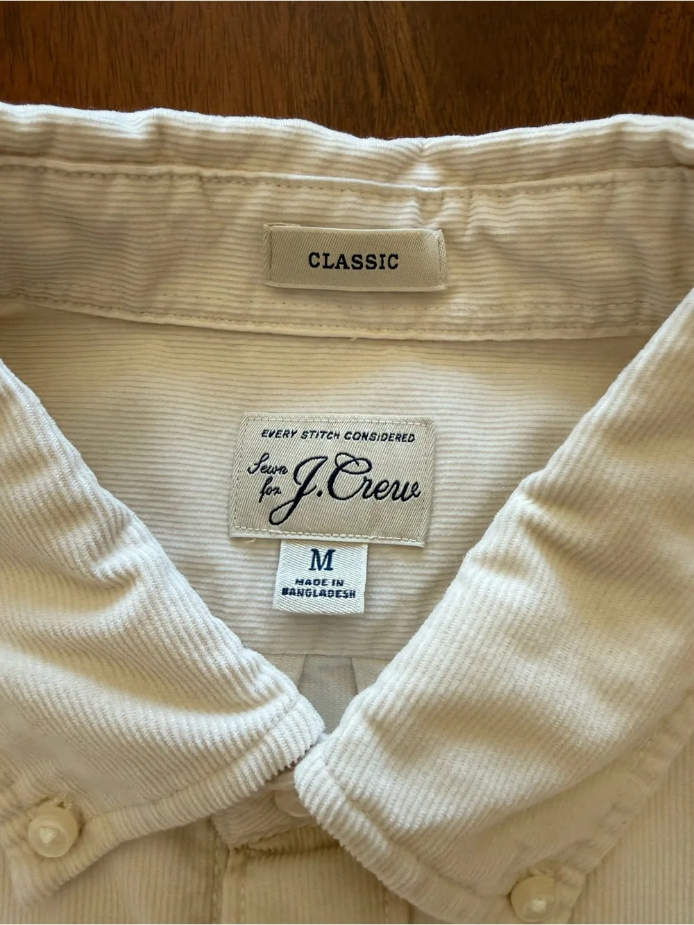 J. Crew Men's White Button-Down Oxford Shirt